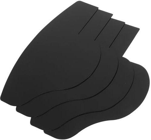 TEHAUX Carte de Mise Ligne des Cheveux pour Hommes 4 Pcs en Pvc Noir Outil D'application de Fibres Capillaires pour Usage à Domicile Barbershop