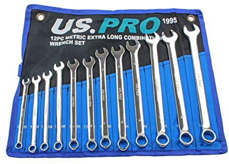 US PRO Juego de 12 llaves combinadas extralargas de 8 a 19 mm 1995