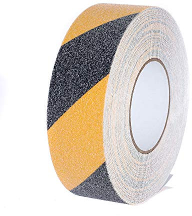[20m x 50mm] Antirutsch Klebeband, Stark Sicherheitsband Rutschfest, Anti-Rutsch-Klebeband Schritte Band Aufkleber für Innen- und Außenbereich, Gelb & Schwarz Streifen TKD5036 black yellow
