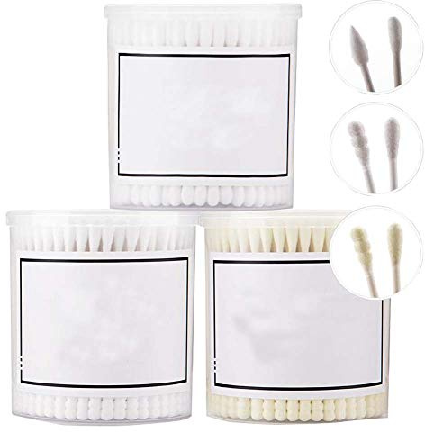 Bastoncillos de algodón de 600 recuentos Bastoncillos de oreja orgánicos libres de crueldad de doble punta B05