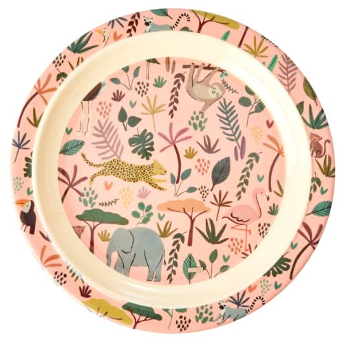 Melamin Kinderteller - Koralle - Jungle Animals Print