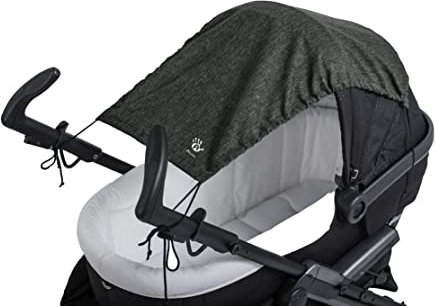 Altabebe (AL7011-30) Universal Sonnensegel mit UV Schutz 50+ für Kinderwagen Babywanne - reißfester Baby Sonnenschutz zum aufrollen - Farbe: melange dunkelgrau