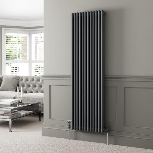DuraTherm® 1800 x 560mm Anthracite Grey Traditional Vertical Designer Radiator Triple Column Colosseum Cast Iron Style Central Heating Panel Radiators Rad