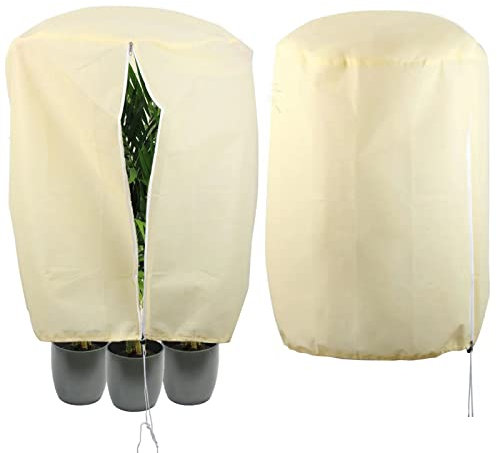 DEWUR 120x120x180 cm 80g/m²Winterschutz für Kübelpflanzen Pflanzen, Frostschutz Pflanzen Winter Jutesack Pflanzenabdeckung Pflanzenhauben für Olivenbaum Palmen