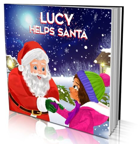 Personalised Story Book by Dinkleboo -Helping Santa - for Kids Aged 0 to 8 Years Old - A Story About Your Child Helping Santa Out for The Second time to Save Christmas. Soft Cover