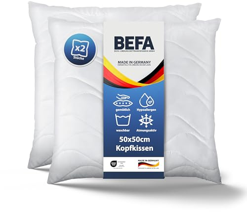 BEFA CARE Prodotto in Germania cuscino 50x50 cm in microfibra con Aloe Vera, certificato ÖKO-TEX 100 Classe 1 (2 pezzi)