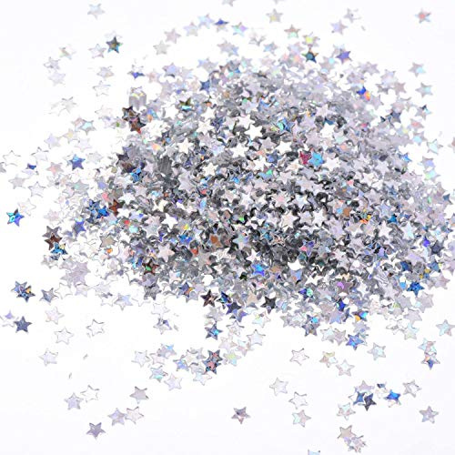 Estrellas de papel de colores, lámina de metal con lentejuelas de estrellas, estrellas, 100 gramos de confeti de estrellas, manualidades de lentejuelas de estrellas brillantes, decoración de fiestas