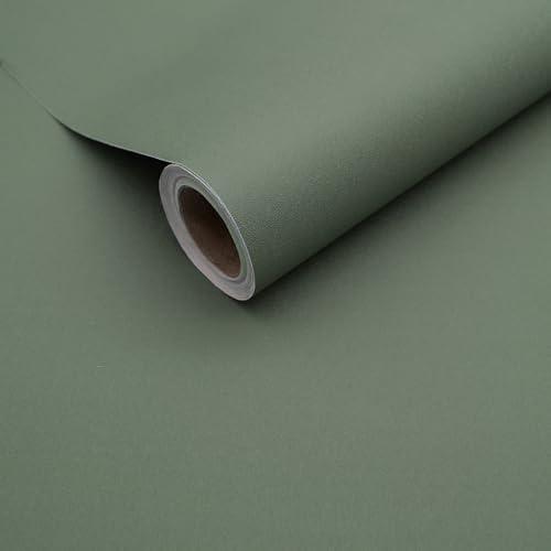 Yancorp 16x120 Matte Sage Green Peel and Stick Wallpaper Removable Contact Paper for Cabinets and Drawers Stick in Wall Paper for Bedroom Kitchen Self-Adhesive