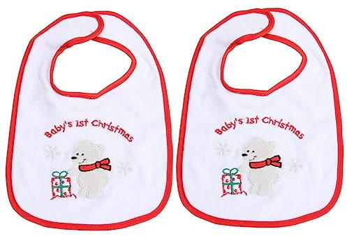 VICASKY 2stücke Weihnachtlicher Lätzchen Mit Erdbeer- -design Wiederverwendbar Für Kleinkinder Zum Füttern Und Schutz Beim