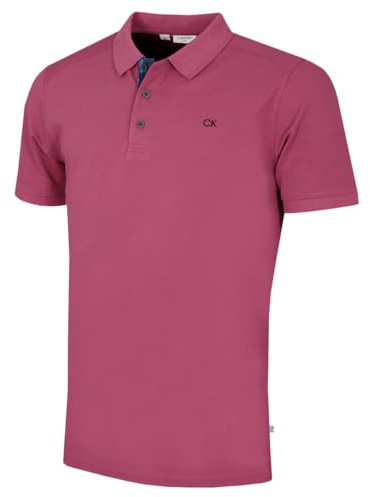 Calvin Klein Mens Campus 3 Button Polo Shirt - Mauve Camo - XL