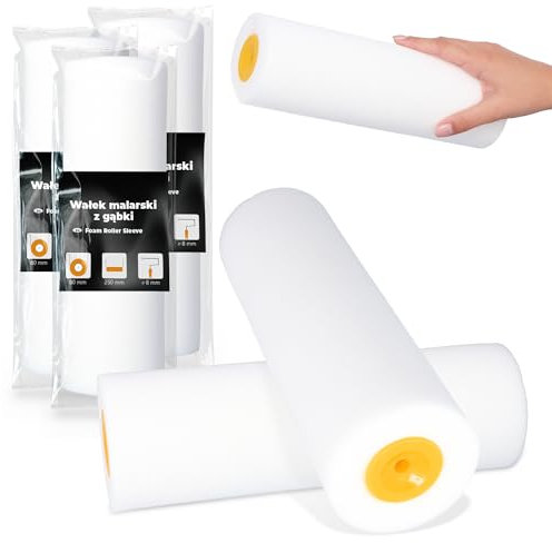 3x Rouleau Mousse 25 cm Peinture Vernis Laque Surfaces Lisses Murs Meubles Bonne Couverture Séchage Rapide Application Facile Idéal Bricolage Travaux Rénovation