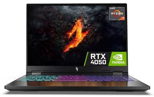 acer Nitro 14 AN14-41-R913 14.5 Gaming Laptop | AMD Ryzen 7 8845HS | 16GB RAM | 512GB SSD | Nvidia GeForce RTX 4050 6GB | 3 Zone RGB Keyboard | 120Hz Display | Windows 11 Home | Black