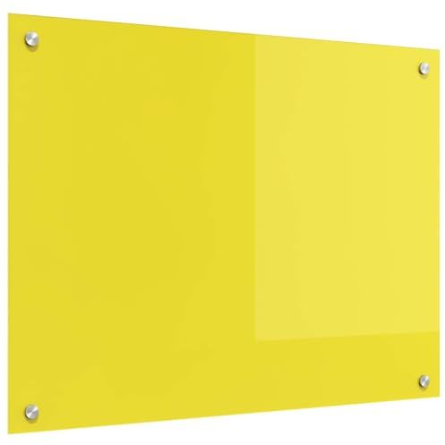 vidaXL Küchenrückwand Gelb 80 x 60 cm Gehärtetes Glas, Moderne Küchenrückwand, langlebiger hitzebeständiger Glas-Schutz, schlankes Upgrade für den Kochbereich, minimalistisches Schutzpanel