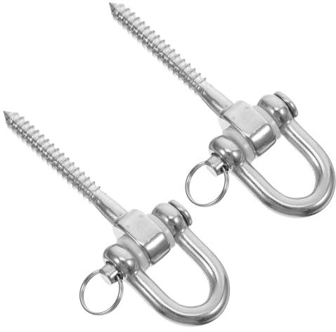 ifundom 2 Pezzi Ganci Altalena in Acciaio Resistente con Cuscinetti Silenziosi Ganci Girevoli per Amache e Sedie Sospese da Giardino Resistente alle Intemperie Facile Installazione con