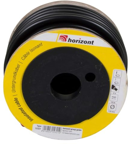 horizont Underground Cable, 10 m Connection Cable for Earth Poles, Double Insulated for Pasture Fence, Galvanised Iron Wire Conductor, 1.6 mm Diameter