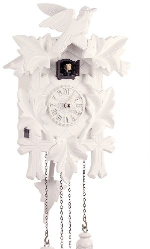 Reloj De Cuco cuarzo pájaro/5 hojas blanco de Trenkle