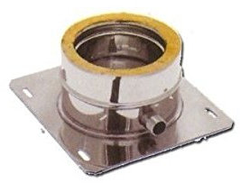 Placa de base de doble pared en acero inoxidable para sistemas de extracción de humos. Variedad de medidas disponibles