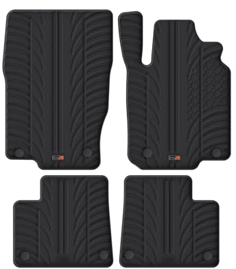 TRAVALL Rubber Car Mats (set of 4) compatible with Mercedes GLE (2015-2019) Heavy Duty Floor Mats Moulded Premium Mats Easy Clean Black with Clips - Anti Slip All-Weather Protection
