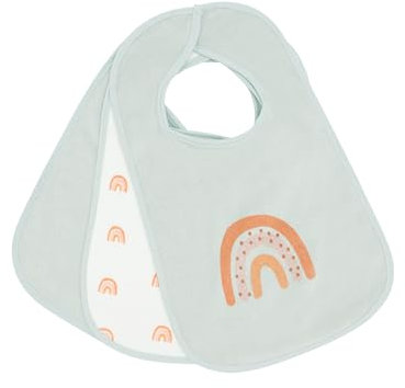 Kindsgard Klettlätzchen happaklat 3er-Pack Regenbogen mint - Schnelles An- & Ausziehen - Lätzchen Baby - Spucktücher Baby - Waschbar bis 40°C