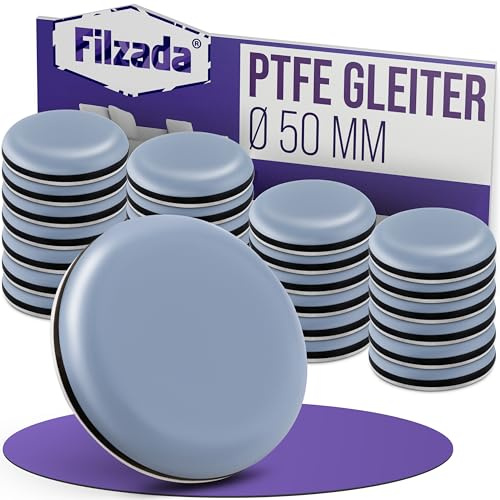 Filzada® 26x Almohadillas de Teflón para Muebles Autoadhesivo - Ø 50 mm