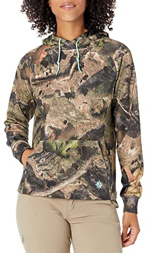 Nomad womens Utility Hoodie | Mid-Weight Water Resistant Hunting Fleece, Mossy Oak Droptine Camo, X-Small