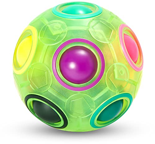 Vdealen Bola Magica Magic Rainbow Ball del Rompecabezas Juego de Cerebro Teaser Juego de Habilidad Acroíris Pequeño Bola Juego Divertido Stress Reliever para Niños y Adultos