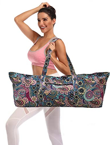 IwIeIaIrI Yoga Mat Bag Zipper Gym Accessories Gifts for Women,Large Exercise Mat Straps Pockets Yoga Bags and Carriers Fits Most Your Workout Stuff 1