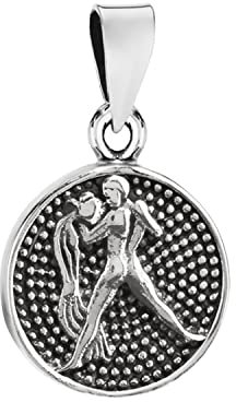 NKlaus 14,7mm Kettenanhänger Wassermann 925 Silber Horoskop Sternzeichen Zodiak Hänger 3871