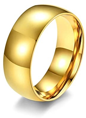 Aeici Herrförlovningsring, bekväm ring med polerade remmar 4 mm/6 mm/8 mm, damring, stålring, legerat stål