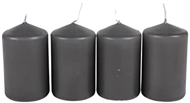 BURI Adventskransljus grå uppsättning om 4 julljus stumpar vaxljus 50 x 80 mm
