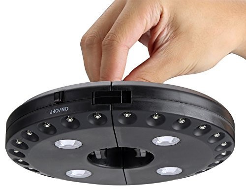 Akozon Lampada a LED per, Ombrello da esterno Pole 28 Light Garden Yard Ombrellone illuminazione sotto Patio Lawn Campeggio Night Lamp (Nero) Tenda senza fili esterna (Batteria non inclusa)(nero)