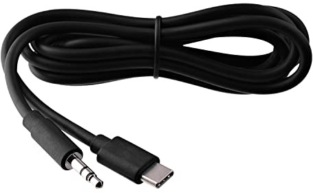 Austrian Audio ljudkabel med 3,5 mm jackkontakt (längd 1,4 m, USB-C-anslutning på hörselsidan), analog ljudanslutningskabel för Austrian Audio Hi-X25BT-hörlurar, svart