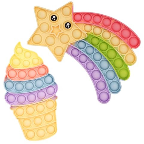 BDSHUNBF 2PCS Fidget Spielzeug, Pop It Pop Bubble, Fidget Toys, Silikon Fidget Spielzeug, Antistress Spielzeug, Bubble Push Toy für Stressabbau Erwachsene