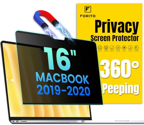 F FORITO Magnetic Privacy Screen Protector Compatible with MacBook Pro 16 inch (2019-2020, A2141), Removable 360° Anti Peeping Anti Blue Light Anti Glare Laptop Privacy Shield