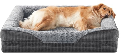 FURTIME Extra Large Dog Bed Orthopedic Dog Bed XL for 90lbs Dogs - 7.5 Memory Foam Mattress, Waterproof & Washable Dark Cover, Veterinarian Recommended Bed for Arthritis & Bone Health, 107x81x19cm