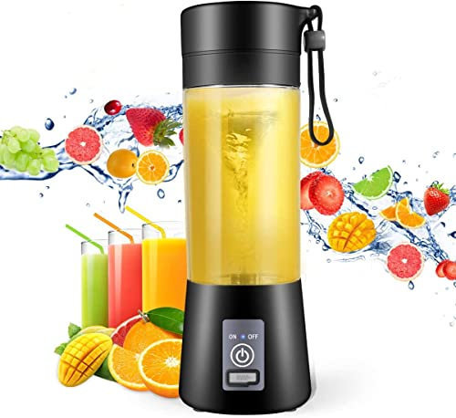 Portable Blender, Personal Blender USB Rechargeable, for Shakes and Smoothies, Strong Cutting Power with 6 Blades