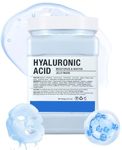 Polvere di Maschera Gelatina per Viso, Idratante e Nutriente Maschera in Gelatina Peel-off, Professionale Jelly Face Mask Powder per la Cura della Pelle 23 Fl Oz (Hyaluronic Acid)