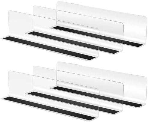 PACKOVE Shelf Dividers 6pcs Pet L Shaped Organizers for Commodity | Magnetic Strip, Stable and Safe, Storage Rack and Cabinets, Drinks Separation