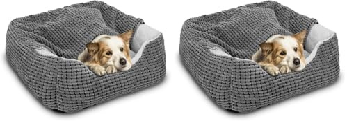 JOEJOY Rectangle Hooded Dog Bed Warm, Pet Cave Bed for Large Dog Washable (Pack of 2)