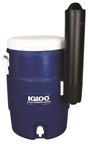 Igloo Getränkekanister 5 Gallon, isolierter Wasserkanister mit Zapfhahn und Becherspender, ca. 18,9 L, Getränkebehälter, Getränkespender für Camping, Sport und Freizeit