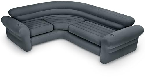 Intex Inflatable Corner Sofa, L-Shaped Couch, Blow Up Air Furniture