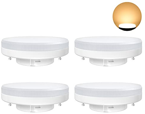 PURSNIC GX53 LED Bulb, 7W Warm White Non Dimmable, Replace 45W GX53 Halogen or CFL Bulbs, 550Lumens, 4 Pack