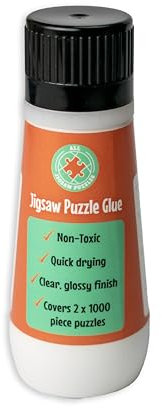 Colle à Puzzle adaptée pour des Puzzles de 1000/1500/3000 pièces, Colle à Puzzle Transparente pour Papier et Bois, Soluble dans l'eau, Sauvegarde de Puzzle, Feuilles de Colle à Puzzle pour Adultes.