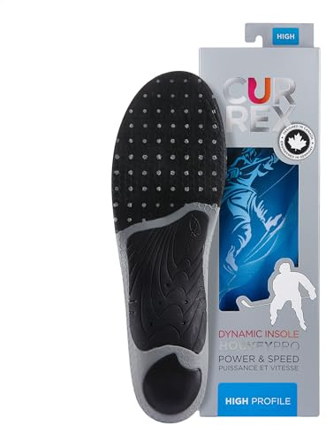 CURREX HockeyPro Insoles for Hockey Skates & Ice Skating – 3D Dynamic Arch Support to Improve Stability, Anti-Slip Heel for Optimized Movement – for Men & Women – High Arch, Medium