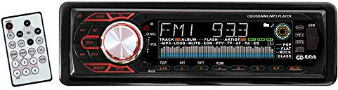 Kenvox M-110035 Autoradio Diversion 600U 1 DIN con RDS, AM/FM, Lettore CD/MP3/WMA, USB, AUX Frontale, Frontalino Estraibile Flip Down, Comandi al Volante Ready, Telecomando Incluso