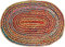 RAJRANG Bunter Chindi-Flickenteppich 100% Baumwolle und Jute handgewebt rechteckig großflächiger Teppich für den Wohnzimmerboden 244 x 152 cm