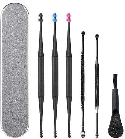 Vicloon Ear Wax Removal, 7pcs Ear Cleaning Kit, Ear Pick Ear Tools Set with Storage Box and Brush, New Turbofan Structure Ear Cleaner, Ear Wax Remover with One-Piece Earsafe Design for Adult and Kid