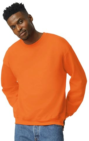 Gildan Men's Fleece Crewneck Sweatshirt, Style G18000, Safety Orange, XL