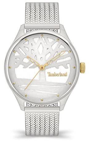 Timberland Damen Armbanduhr Lincolndale in der Farbe Silber mit Edelstahlarmband, Gehäusedurchmesser: 38 mm, TDWLG2200303