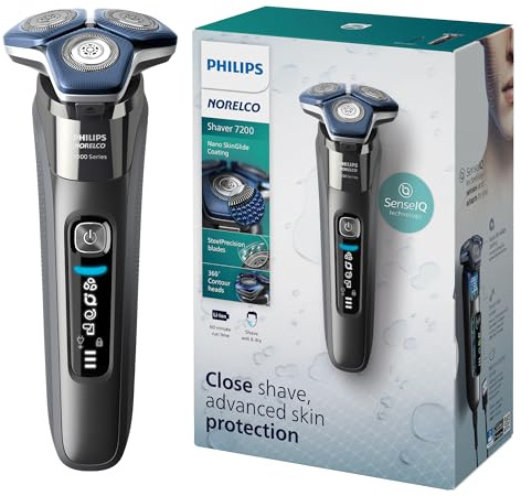Philips Norelco Shaver 7200, Rechargeable Wet & Dry Electric Shaver with SenseIQ Technology and Pop-up Trimmer, S7887/82